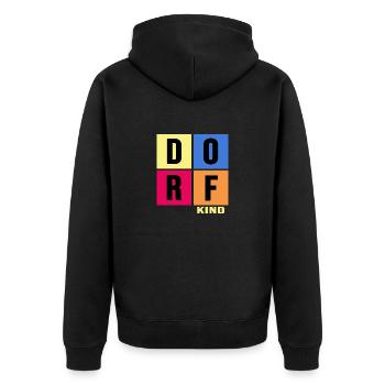 dorfkind landwirt bauer dorfleben - Unisex Premium Bio Zip Hoodie - Schwarz - Hinten - Nico (187cm)