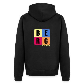 klettern bergfex bergsteiger gipfel - Unisex Premium Bio Zip Hoodie - Schwarz - Hinten - Nico (187cm)
