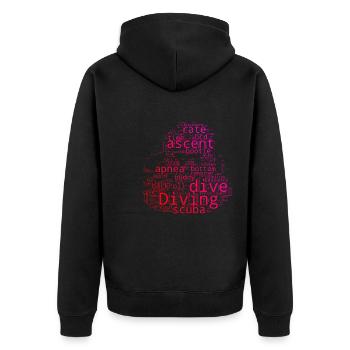 Scuba Diver Herren Scuba Tauchen Scuba Taucher - Unisex Premium Bio Zip Hoodie - Schwarz - Hinten - Nico (187cm)