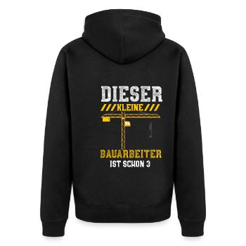Dieser Kleine Bauarbeiter Ist Sc... - Unisex Premium Bio Zip Hoodie - Schwarz - Hinten - Nico (187cm)