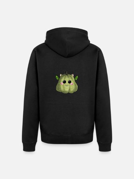 Halloween pumpkin green - Unisex Premium Organic Zip Hoodie - black