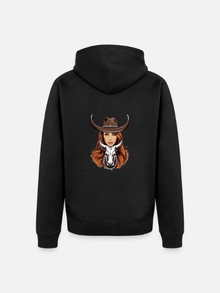 Fille du Texas - Veste à capuche bio Premium Unisexe - noir