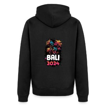 Bali 2024 Urlaub Reise Bunt - Unisex Premium Bio Zip Hoodie - Schwarz - Hinten - Nico (187cm)