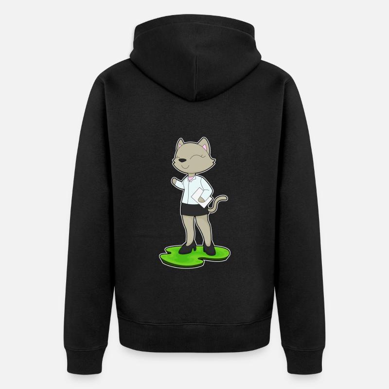 Note du secrétaire Cat - Veste à capuche bio Premium Unisexe - noir