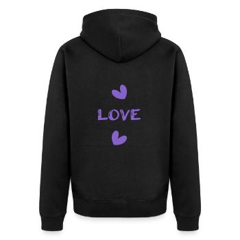 FATHER's DAY. HAPPY BIRTHDAY DAD. DAD. HAPPY BIRTHDAY - Unisex Premium Organic Zip Hoodie - black - Back - Nico (187cm)