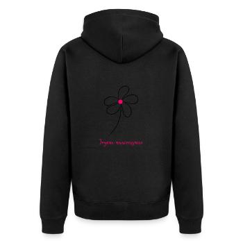 JOYEUX ANNIVERSAIRE. HAPPY BIRTHDAY. ANNIVERSAIRE. - Veste à capuche bio Premium Unisexe - noir - Dos - Nico (187cm)