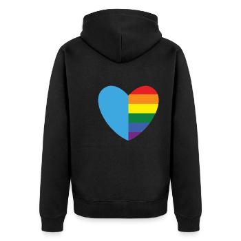 Gay Heart Gay Lesbienne Lesbienne Cadeau - Veste à capuche bio Premium Unisexe - noir - Dos - Nico (187cm)