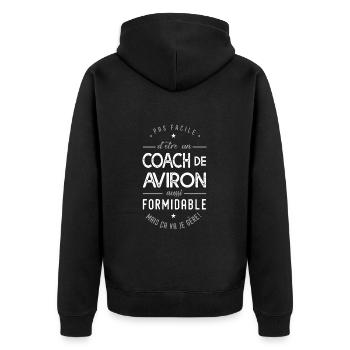 coach Aviron formidable cadeau sport aviron - Veste à capuche bio Premium Unisexe - noir - Dos - Nico (187cm)