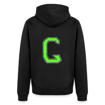 C - Just a letter! - by YoshiArt - Unisex Premium Organic Zip Hoodie - black - Back - Nico (187cm)