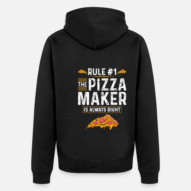 Pizza Baker Männer Pizzabäcker - Unisex Premium Bio Zip Hoodie - Schwarz