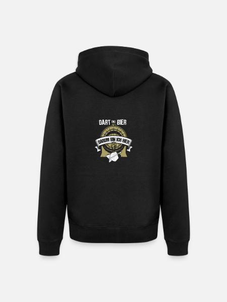 Darts und Bier - Unisex Premium Bio Zip Hoodie - Schwarz