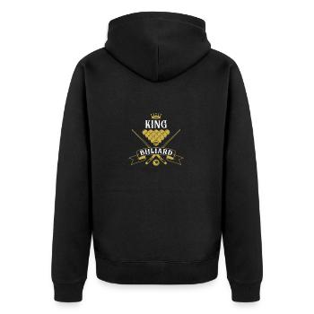 King of Billiard - Unisex Premium Bio Zip Hoodie - Schwarz - Hinten - Nico (187cm)