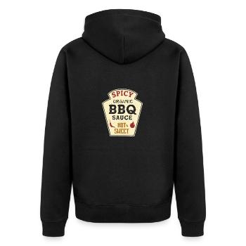 BBQ Hot & Sweet Grill Sauce - Unisex Premium Bio Zip Hoodie - Schwarz - Hinten - Nico (187cm)
