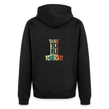I want TOFU you - Lustiges Vegan - Unisex Premium Bio Zip Hoodie - Schwarz - Hinten - Nico (187cm)