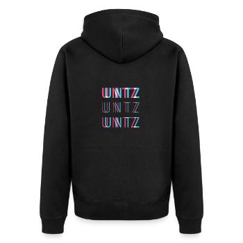 Techno Untz Beat - Unisex Premium Bio Zip Hoodie - Schwarz - Hinten - Nico (187cm)