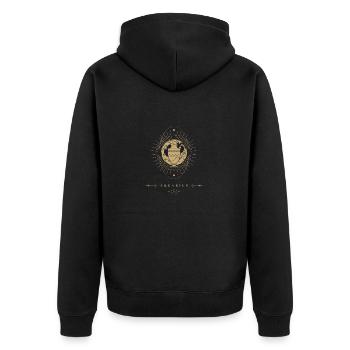 Wassermann Wassermänner Sternzeichen - Unisex Premium Bio Zip Hoodie - Schwarz - Hinten - Nico (187cm)