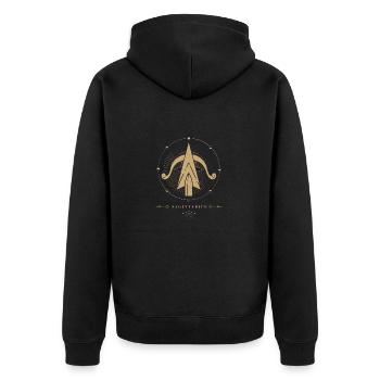 Sagittarius zodiac sign - Unisex Premium Bio Zip Hoodie - Schwarz - Hinten - Nico (187cm)