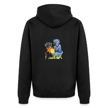 Witch Slap - Halloween Fun - Unisex Premium Bio Zip Hoodie - Schwarz - Hinten - Nico (187cm)