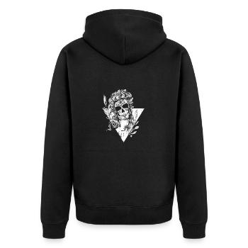 Widows weed - Día de Muertos - Unisex Premium Bio Zip Hoodie - Schwarz - Hinten - Nico (187cm)