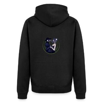 Creepy Love - Pest Maske - Unisex Premium Bio Zip Hoodie - Schwarz - Hinten - Nico (187cm)