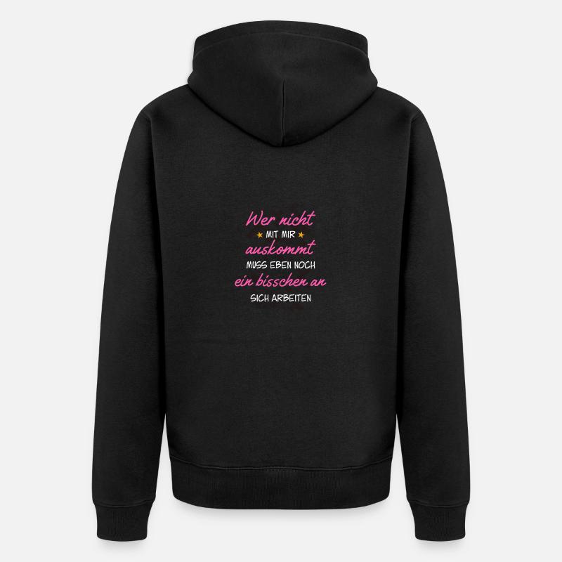 Arbeite an dir - lustiger Spruch - Unisex Premium Bio Zip Hoodie - Schwarz