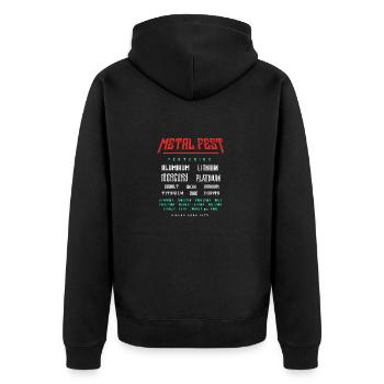 Metal Fest Lineup - funny - Unisex Premium Bio Zip Hoodie - Schwarz - Hinten - Nico (187cm)