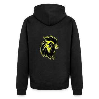Rooster Head Portrait Icon - Unisex Premium Organic Zip Hoodie - black - Back - Nico (187cm)