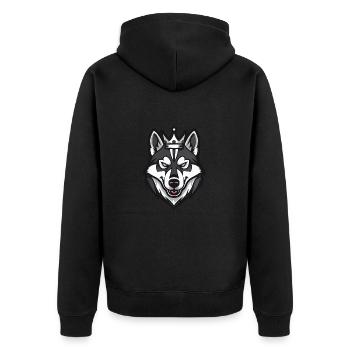 Couronne de chien husky - Veste à capuche bio Premium Unisexe - noir - Dos - Nico (187cm)