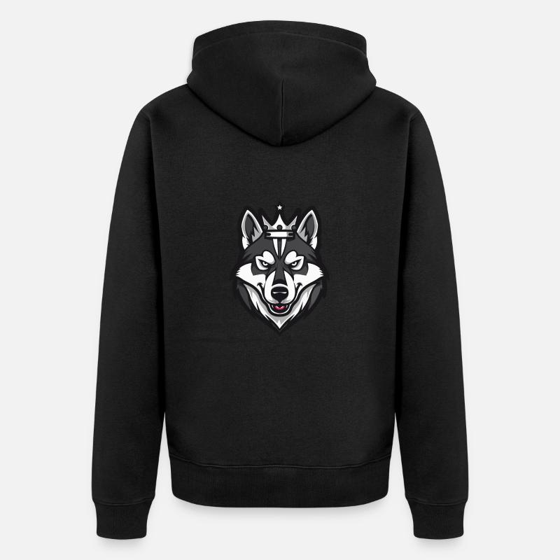 Couronne de chien husky - Veste à capuche bio Premium Unisexe - noir