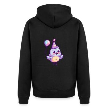 Colombe oiseau anniversaire bébé - Veste à capuche bio Premium Unisexe - noir - Dos - Nico (187cm)