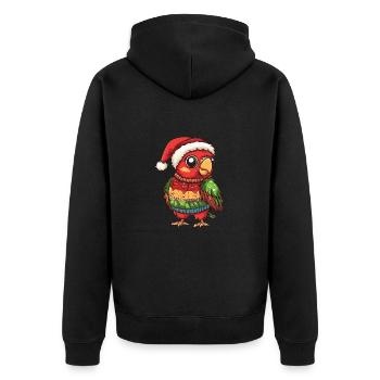 Papagai Weihnachten Comic - Unisex Premium Bio Zip Hoodie - Schwarz - Hinten - Nico (187cm)