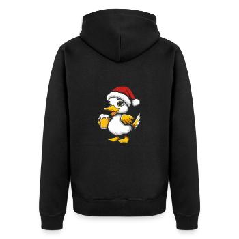 Bière de canard Noël Noël - Veste à capuche bio Premium Unisexe - noir - Dos - Nico (187cm)