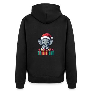 Elephant Christmas Gifts - Unisex Premium Organic Zip Hoodie - black - Back - Nico (187cm)