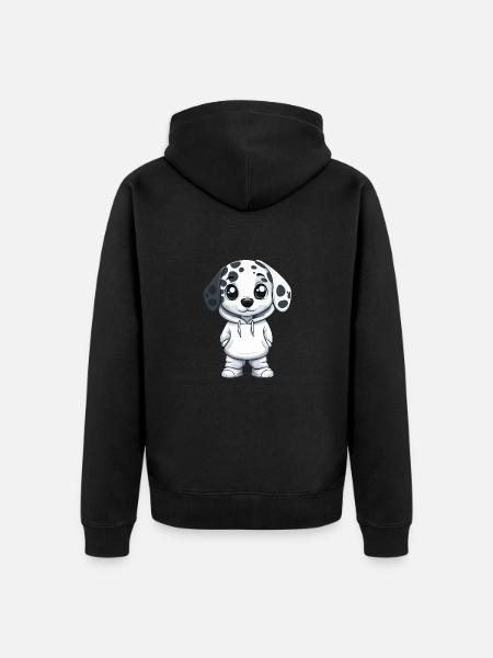 Dalmatian Dog Funny - Unisex Premium Organic Zip Hoodie - black