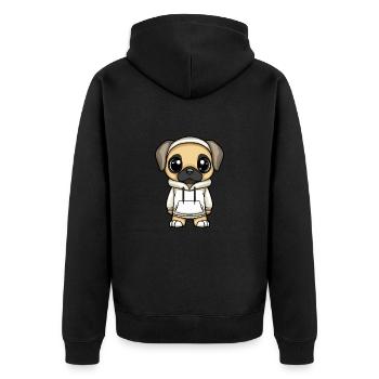 Boxer Dog Funny - Unisex Premium Organic Zip Hoodie - black - Back - Nico (187cm)