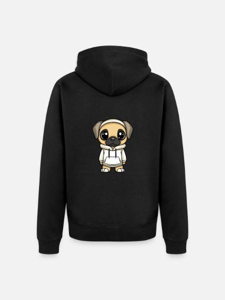 Boxer Dog Funny - Unisex Premium Organic Zip Hoodie - black