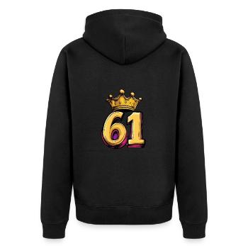 61 Couronne de chiffres - Veste à capuche bio Premium Unisexe - noir - Dos - Nico (187cm)