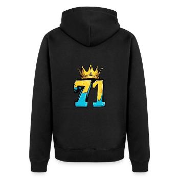 71 Nombre Couronne - Veste à capuche bio Premium Unisexe - noir - Dos - Nico (187cm)