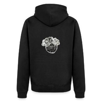 Ukrainische Puppe Talisman. Motanka.Folklore UA. - Unisex Premium Bio Zip Hoodie - Schwarz - Hinten - Nico (187cm)