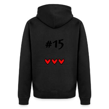 15. 15 YEARS. 15th ANNIVERSARY. BIRTHDAY 15 YEARS. - Unisex Premium Organic Zip Hoodie - black - Back - Nico (187cm)