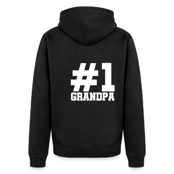 Bester Opa Spruch Geschenk Shirt - Unisex Premium Bio Zip Hoodie - Schwarz - Hinten - Nico (187cm)