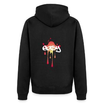 easy - Unisex Premium Bio Zip Hoodie - Schwarz - Hinten - Nico (187cm)