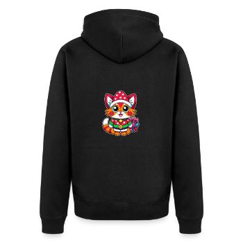 Meowy Christmas - Cadeau avec Kawaii Cat - Veste à capuche bio Premium Unisexe - noir - Dos - Nico (187cm)