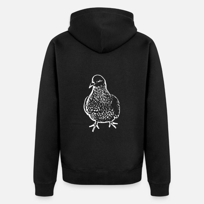 Vogel weiß - Unisex Premium Bio Zip Hoodie - Schwarz