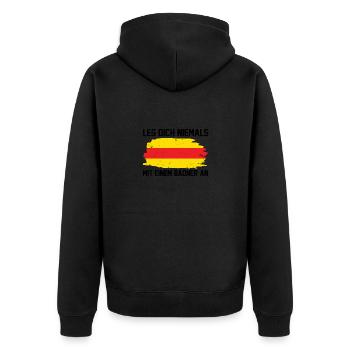 Baden Spruch | Badener Badner Badisch Geschenkidee - Unisex Premium Bio Zip Hoodie - Schwarz - Hinten - Nico (187cm)