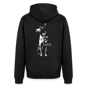 Heeler Silhouette Bovins Chien Hunde Hund Wilsigns - Veste à capuche bio Premium Unisexe - noir - Dos - Nico (187cm)