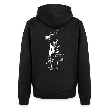 Bovin, chien, silhouette, chien, chiens de troupeau, Wilsigns - Veste à capuche bio Premium Unisexe - noir - Dos - Nico (187cm)