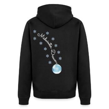 Winter Dreams - Magische Weihnachtskugel - Unisex Premium Bio Zip Hoodie - Schwarz - Hinten - Nico (187cm)