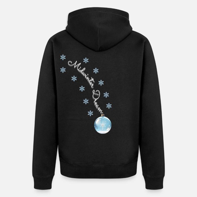 Winter Dreams - Magische Weihnachtskugel - Unisex Premium Bio Zip Hoodie - Schwarz