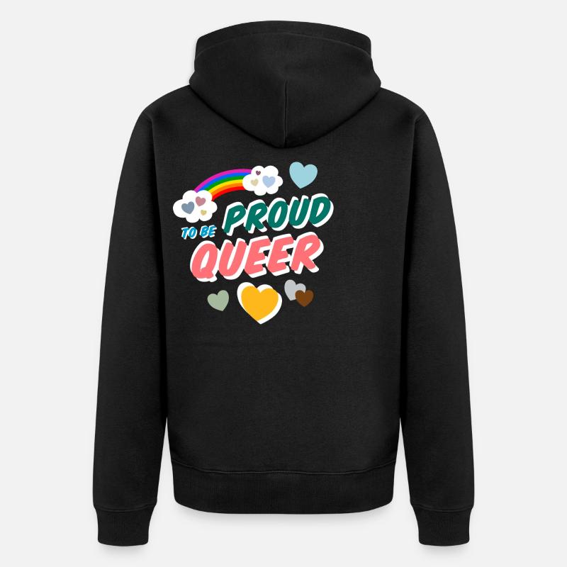 Fier d’être queer - Veste à capuche bio Premium Unisexe - noir